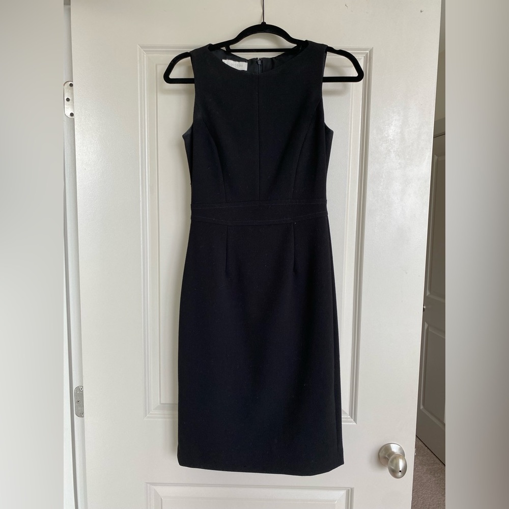 Hobbs black fitted dress size 2